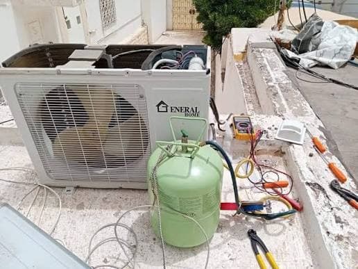 Chantier NOVACLIM : récupération de gaz et raccordement d'un groupe extérieur